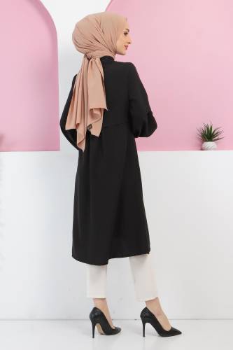 Tahta Düğmeli Tunik TSD220348 Siyah - 5