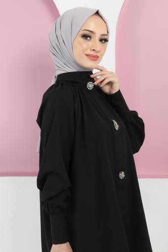 Taşlı Tunik TSD220432 Siyah - Tesettür Dünyası (1)