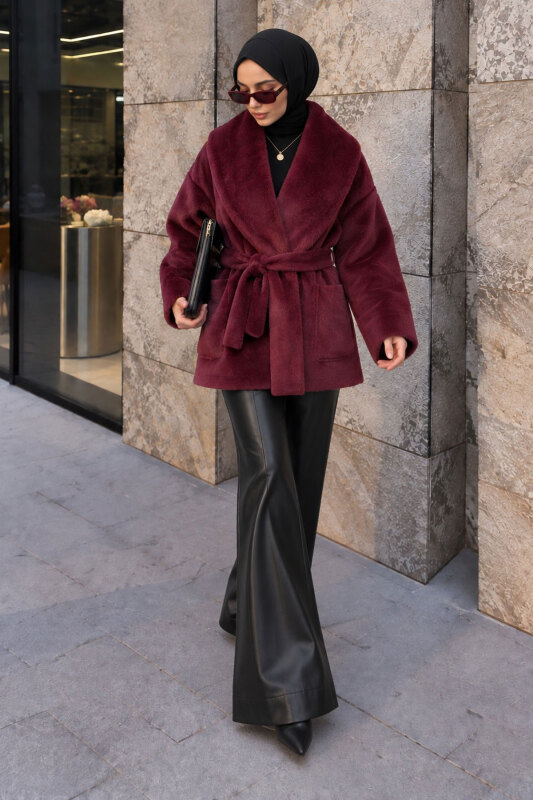 Torba Cepli Alpaka Fox Kaban TSD260340 Bordo - Tesettür Dünyası