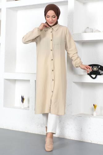 Uzun Boy Tunik TSD230359 Bej 