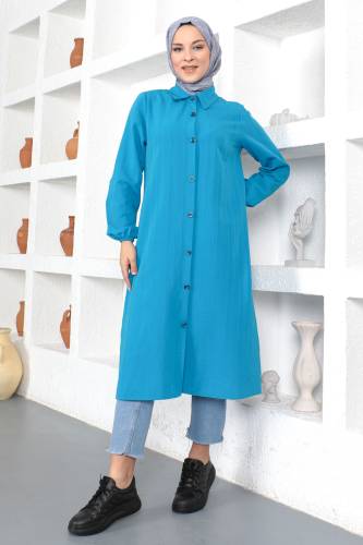 Uzun Boy Tunik TSD230359 Mavi 