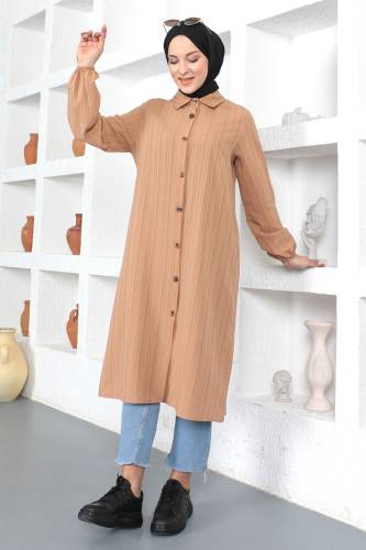 Uzun Boy Tunik TSD230359 Taba 