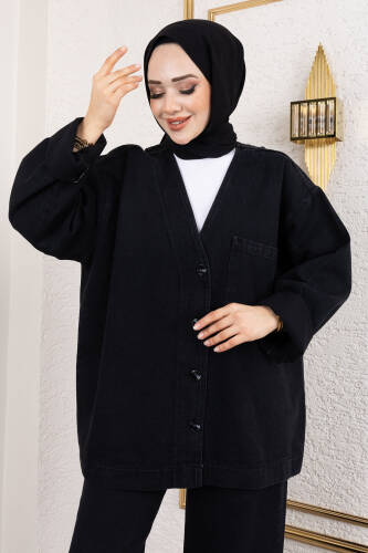 Vera Denim Takım TSD250104 Siyah - Tesettür Dünyası (1)