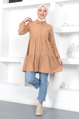 Volanlı Tunik TSD230370 Camel - 4