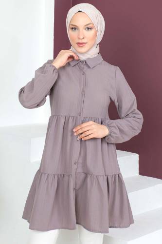 Volanlı Tunik TSD230370 Mor - Tesettür Dünyası (1)
