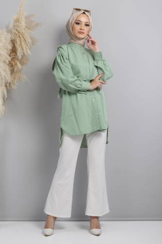 Yandan Bağlamalı Tunik TSD220643 Mint Yeşili - 3