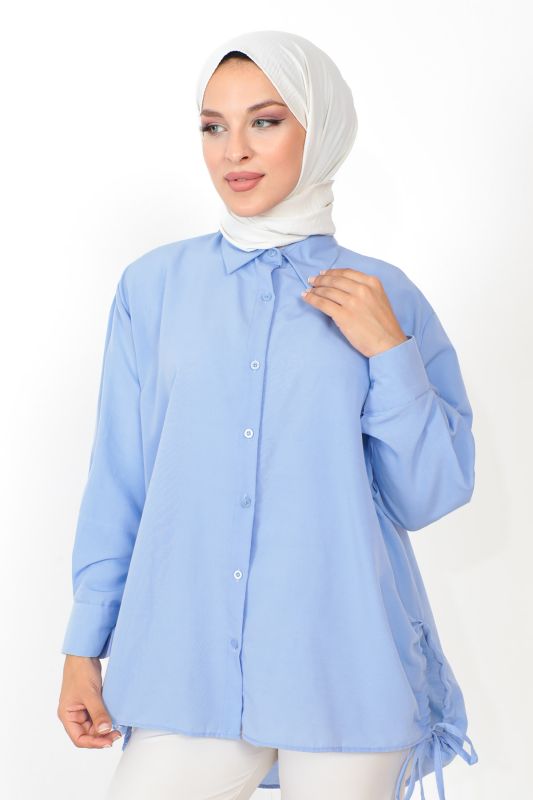 Yanı Büzgülü Tunik TSD230902 Bebe Mavisi - 2