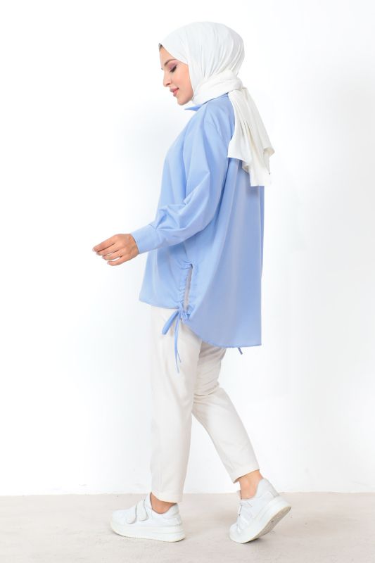 Yanı Büzgülü Tunik TSD230902 Bebe Mavisi - 5