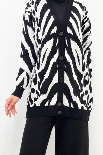 Zebra Desenli Triko Takım TSD221009 Siyah - 3