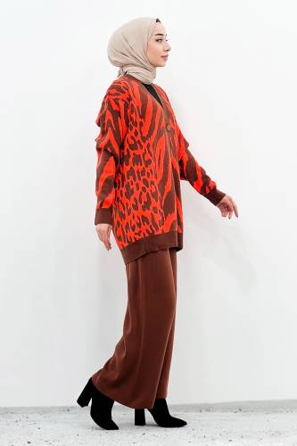 Zebra Desenli Triko Takım TSD221009 Turuncu - 3